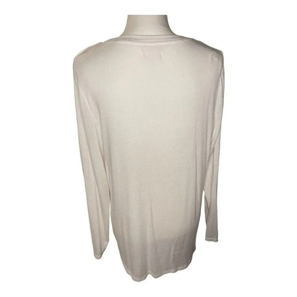 Maurices Women’s Large 24/7 Pieced Stripe Cozy Rainbow Baseball‎ Tee - Picture 4 of 5